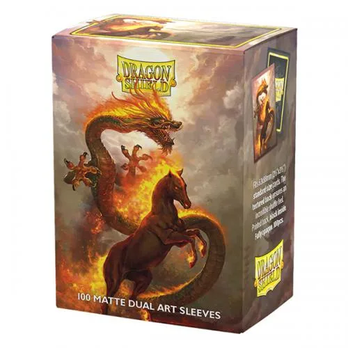 12115 100 Bustine ST Brushed Art Fire Horse 26 Dragon Shield