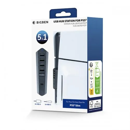 USB Hub PS5 Slim - 1 USB-C / 5 USB-A -BigBen