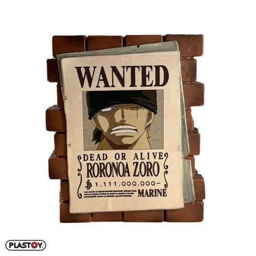 Salvadanaio (Money Bank) One Piece Poster Wanted Zoro 16cm
