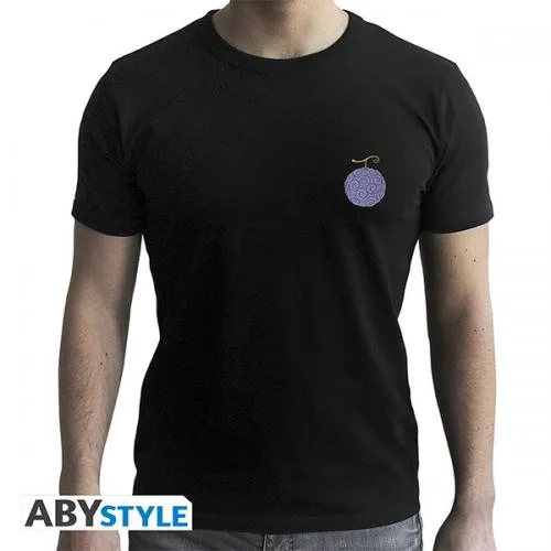 One Piece T-shirt (S) New Fit Black: Gum-Gum Devil Fruit