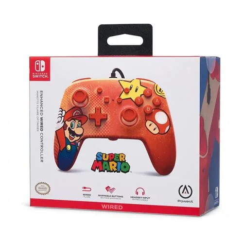 Pro Controller Wired Mario Vintage PowerA