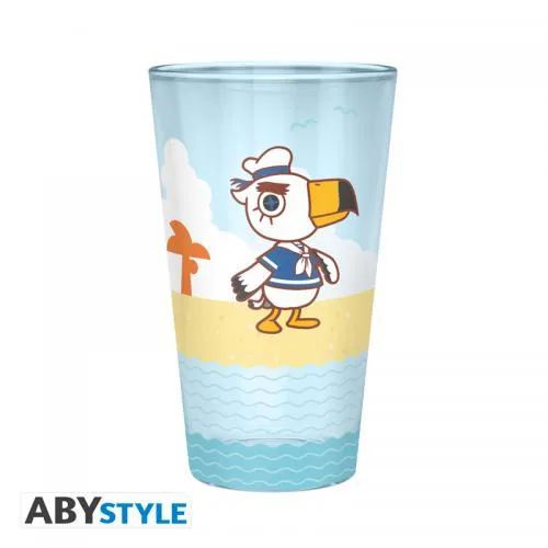 Animal Crossing Large Glass 400ml: Beach Characters