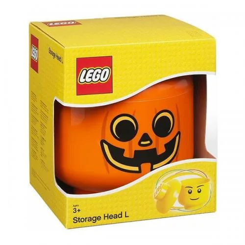 LEGO Storage Head (Large): Pumpkin Bright Orange 106