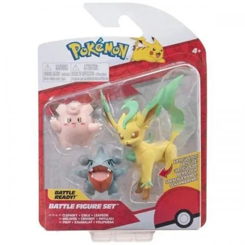 Pokemon Battle Figure Clefairy Gible Leafeon