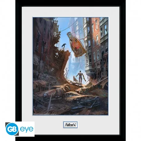 Fallout Framed Print: Street Scene (30x40cm)