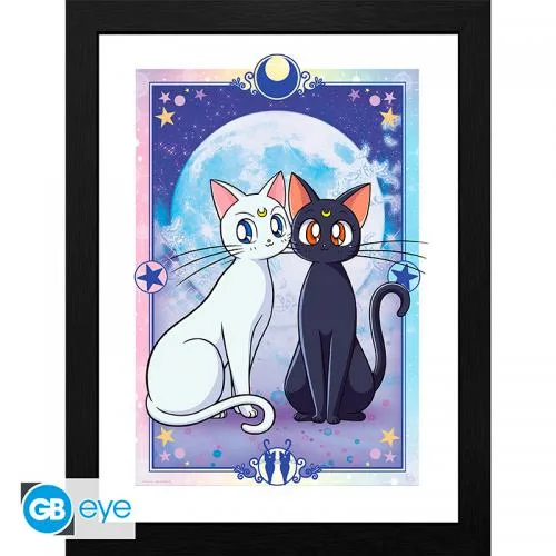 Sailor Moon Framed Print: Luna & Artemis 30x40