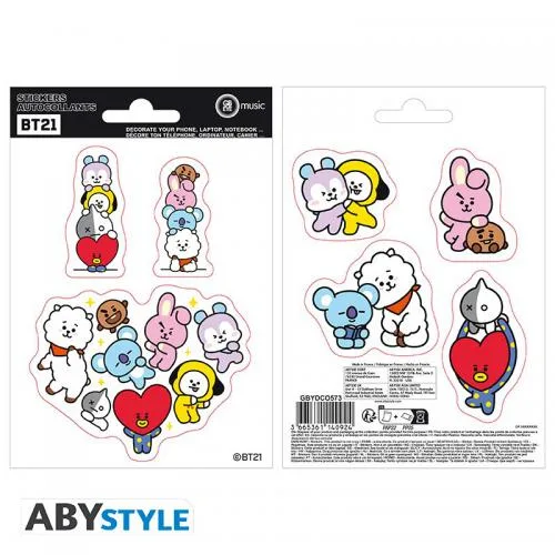 BT21 Stickers: 2 sheets Set 1 16x11cm