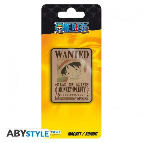 One Piece Premium Magnet: Wanted Luffy 4cm