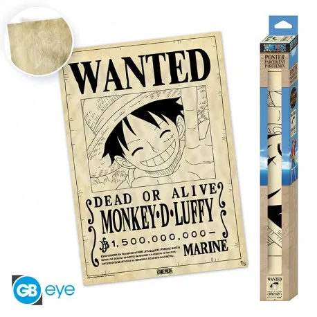 One Piece Poster Pergamena: Wanted Luffy 66x46cm