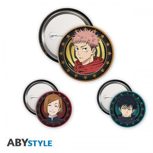 Jujutsu Kaisen Pin Spilla Badge Pack: Yuji Megumi Nobara 3cm