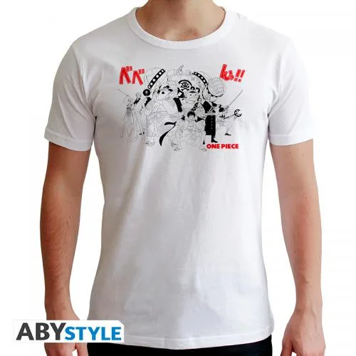 One Piece T-Shirt (XL) Man White: Full Crew