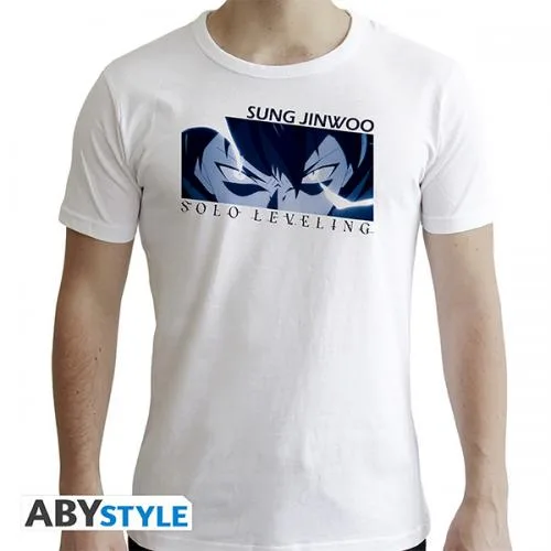 Solo Leveling (S) T-shirt Man White: Sung Jinwoo
