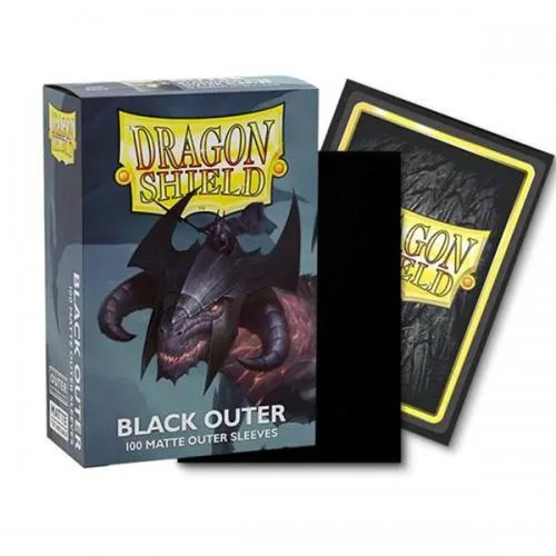 13003 100 Bustine Sleeves Outer Matte Black Dragon Shield