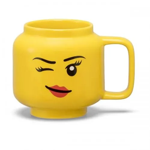 LEGO Ceramic Mug Large Winking Girl 500ml: Bright Yellow 024