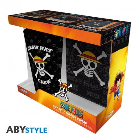 One Piece Pack Bicchieri / Spilla / Note : Skull