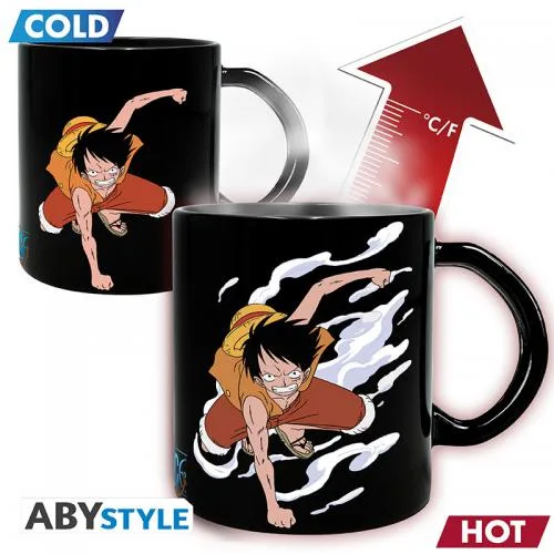 One Piece Tazza 460ml Heat Change: Luffy & Ace