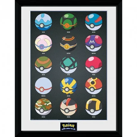 Pokemon Framed Poster - Pokeballs