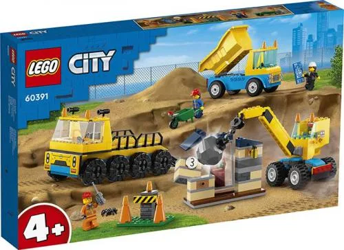 60391 LEGO City Camion da Cantiere e Gru con Palla