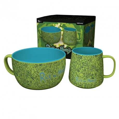 Rick & Morty Gift Set Colazione Tazza/Ciotola: Pattern