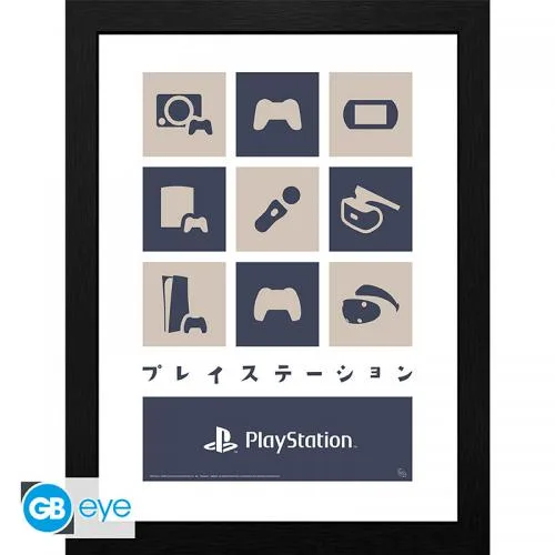 Playstation Framed Print: Hardware (30x40)