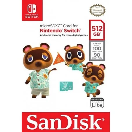 Micro SD Sandisk SDXC 512 GB Animal Crossing