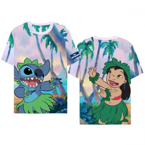 Lilo & Stitch T-Shirt (S): AOP Lilo & Stitch