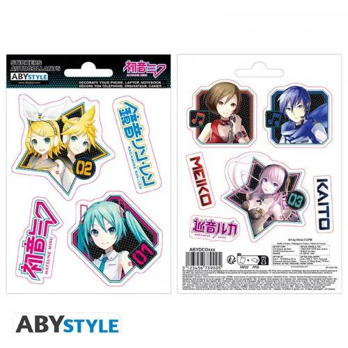 Hatsune Miku Stickers: 2 sheets Characters 16x11cm