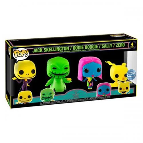 Funko POP! TNBC: Jack/Oogie/Sally/Zero 4PK EXM BLKLT