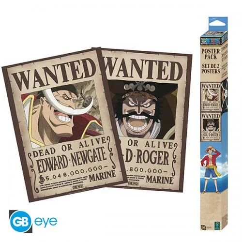 One Piece Set 2 Posters Chibi: Wanted Roger/ W.Beard 52x38cm