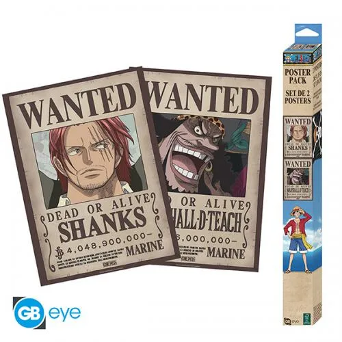 One Piece Set 2 Posters Chibi: Wanted Shank/ B.Beard 52x38cm